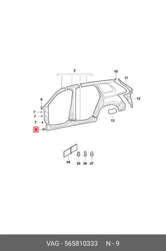(8 гр.), (SKODA), BRACKET 565810333 VAG