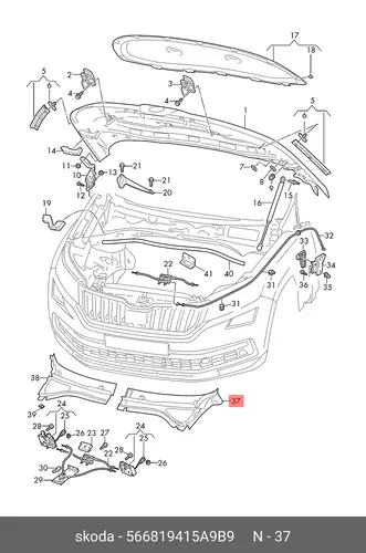 Рамка стекла VAG 566819415A 9B9
