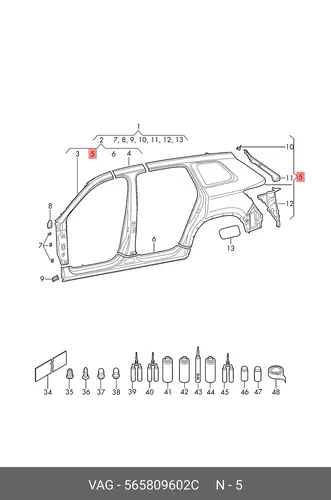 Крыло VAG 565809602C