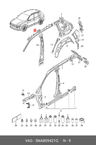 (VW), SIDE PANEL 5NA809421G VAG