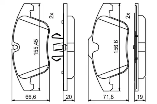 Тормозные колодки дисковые BOSCH 986494830