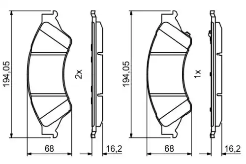 Тормозные колодки дисковые BOSCH 986494791