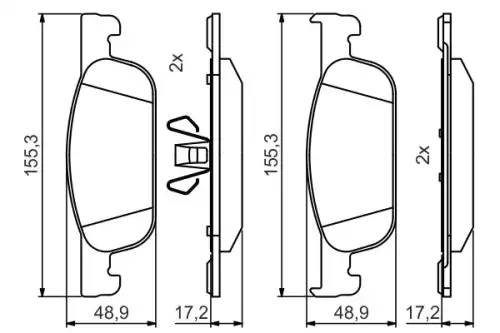 Тормозные колодки дисковые BOSCH 986495424