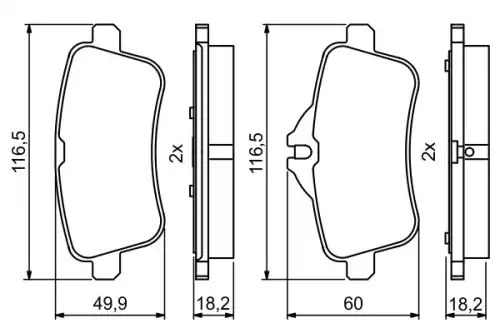 Тормозные колодки дисковые BOSCH 986495403