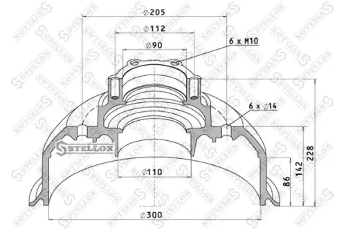 Тормозной барабан STELLOX 85-00159-SX