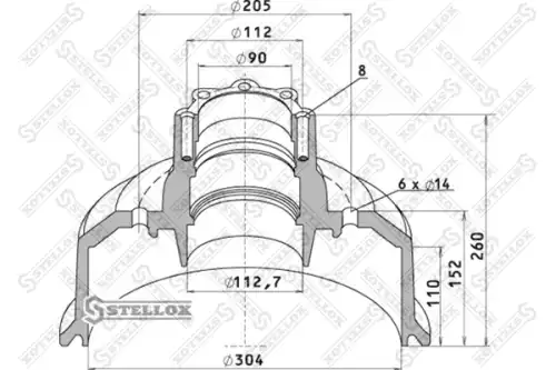 Тормозной барабан STELLOX 85-00160-SX