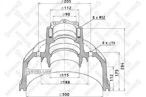 Тормозной барабан STELLOX 85-00064-SX