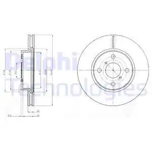 Тормозной диск DELPHI BG4116C вентилируемый , передняя ось