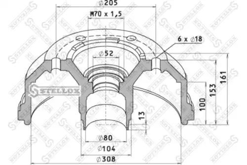 Тормозной барабан STELLOX 85-00092-SX