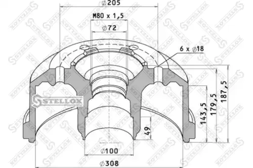 Тормозной барабан STELLOX 85-00066-SX