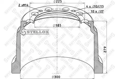 Тормозной барабан STELLOX 85-00125-SX