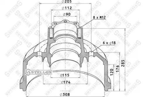 Тормозной барабан STELLOX 85-00095-SX