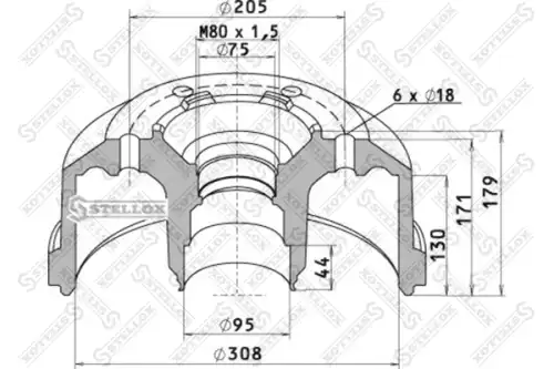 Тормозной барабан STELLOX 85-00096-SX