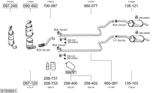 Труба промежуточная 800-099 BOSAL