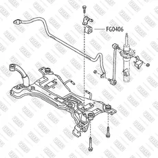 втулка стабилизатора переднего !\ Mazda 5 05> FG0406 FIXAR