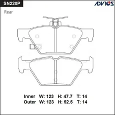 Тормозные колодки дисковые задняя ось ADVICS SN220P