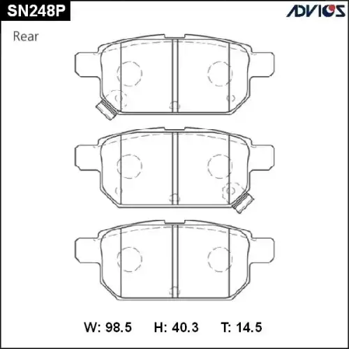 Тормозные колодки дисковые ADVICS SN248P