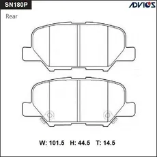 Тормозные колодки дисковые задняя ось ADVICS SN180P