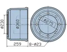 Тормозной барабан TEMPLIN 03.090.0252.190