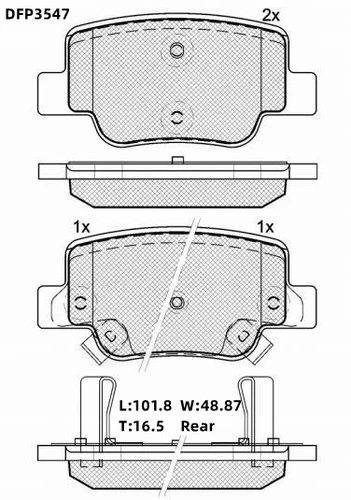 Тормозные колодки дисковые DOUBLE FORCE DFP3547