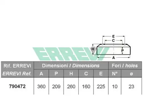 Тормозной барабан ERREVI 790472