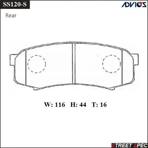 Спортивные тормозные колодки ADVICS/SEI SS120-S