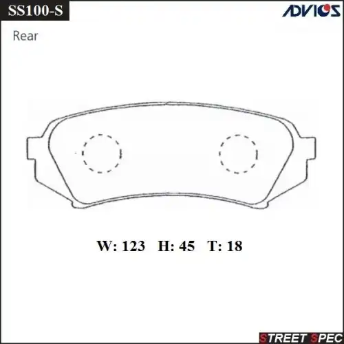 Спортивные тормозные колодки ADVICS/SEI SS100-S