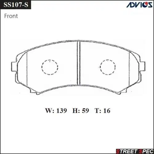 Спортивные тормозные колодки ADVICS/SEI SS107-S