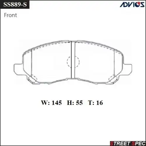 Спортивные тормозные колодки ADVICS/SEI SS889-S
