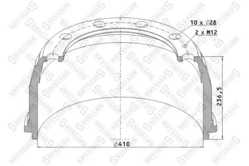 Тормозной барабан STELLOX 85-00167-SX