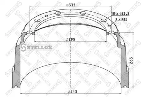 Тормозной барабан STELLOX 85-00077-SX