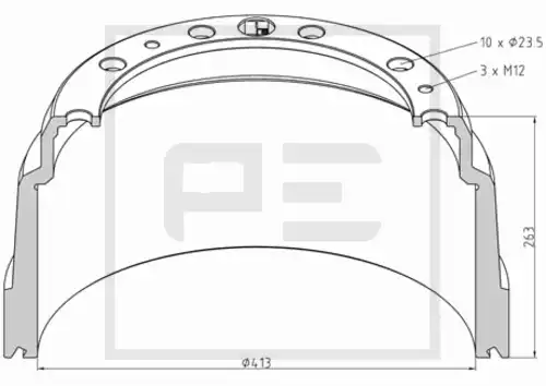 Тормозной барабан PE 126.005-00A
