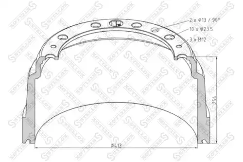 Тормозной барабан STELLOX 85-00186-SX