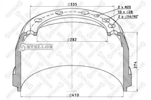 Тормозной барабан STELLOX 85-00026-SX