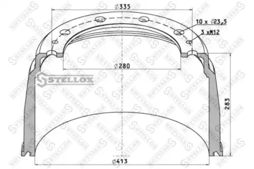 Тормозной барабан STELLOX 85-00109-SX
