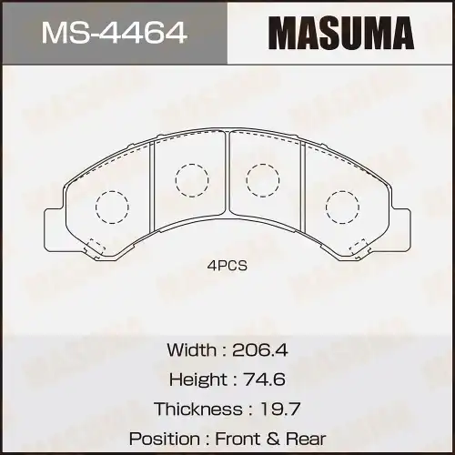 Тормозные колодки дисковые MASUMA 0446537091