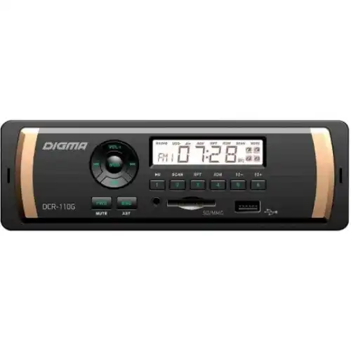 Автомагнитола Digma DCR-110G, 1 DIN, SD/MMC/USB 479882