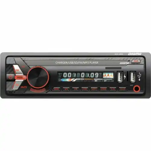 Автомагнитола Digma DCR-390R, 1 DIN, SD/MMC/2хUSB 480595