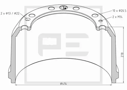 Тормозной барабан PE 256.025-00A