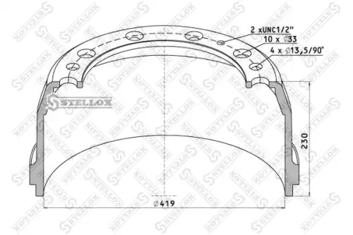 Тормозной барабан STELLOX 85-00113-SX
