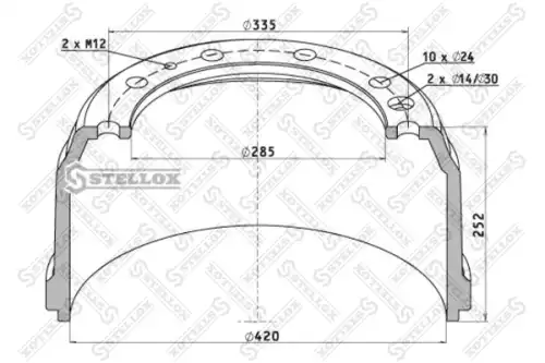 Тормозной барабан STELLOX 85-00061-SX