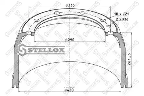 Тормозной барабан STELLOX 85-00179-SX