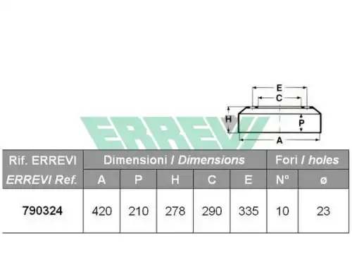 Тормозной барабан ERREVI 790324
