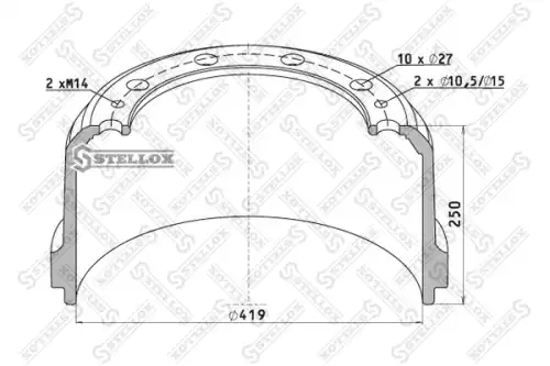 Тормозной барабан STELLOX 85-00148-SX