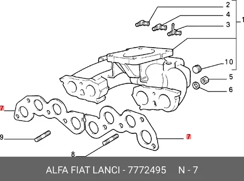 Прокладка коллектора LANCIA 7772495