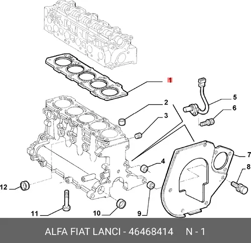 Прокладка ГБЦ LANCIA 46468414