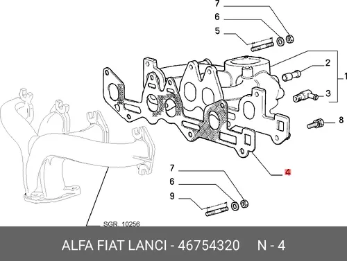 Прокладка коллектора LANCIA 46754320