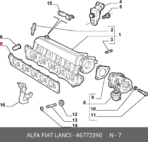 Прокладка коллектора LANCIA 46772390