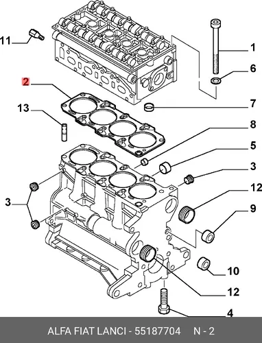 Прокладка ГБЦ LANCIA 55187704