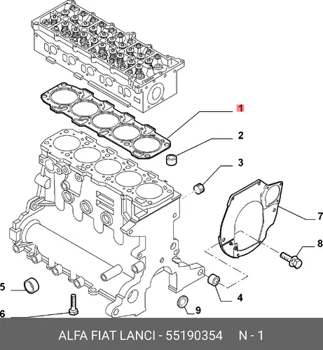Прокладка ГБЦ LANCIA 55190354